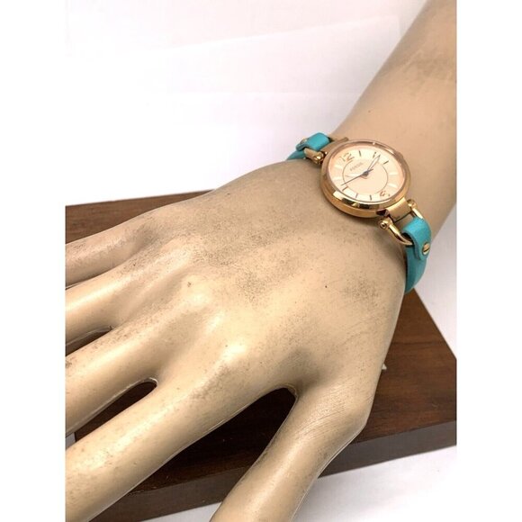 Fossil Women\'s Watch ES3744 Georgia Quartz Rose Gold Tone Blue Leather Band 26mm main image 7